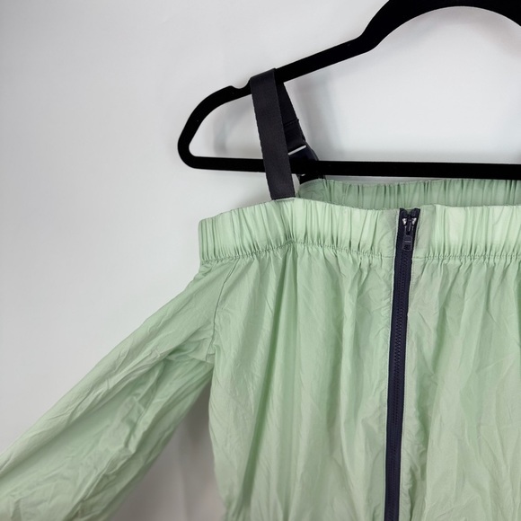 Jordan Zip Up Drawstring Mint Green Off-Shoulder Mini Dress - Picture 5 of 5